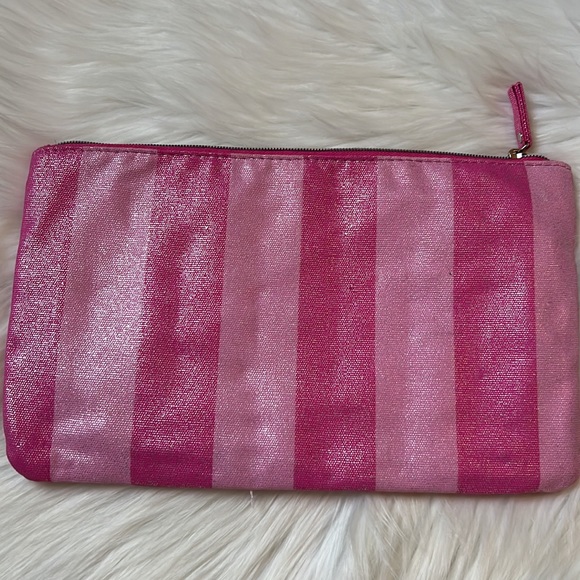 Set of 2 Victoria's Secret Striped Shimmer Makeup Toiletry Bags - Picture 4 of 8